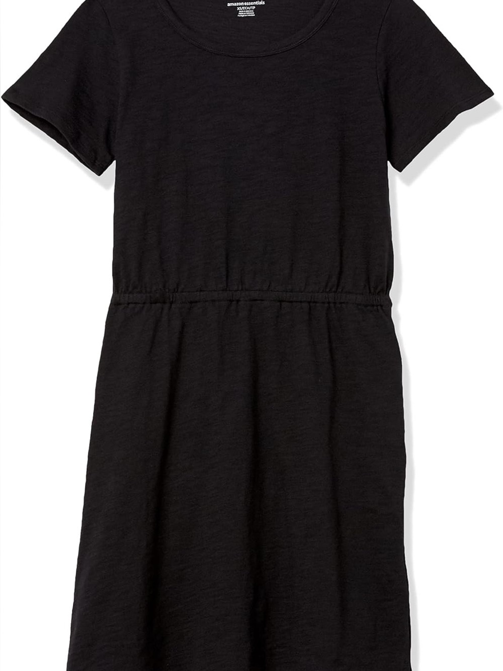 Amazon Essentials Black Short Sleeve Knit Girls Dress